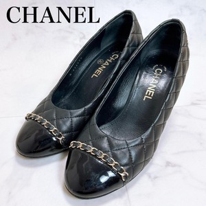 ☆ CHANEL シャネル パンプス マトラッセ キルティング ココマーク ブラック 黒 24cm ~ 24.5cm