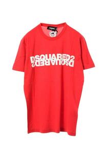 未使用 DSQUARED2 ロゴ プリント Tシャツ S レッド ディースクエアード KL4CU2CH28