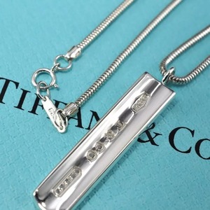 未使用 Tiffany & Co. ティファニー ナローバー1837 ネックレス スターリングシルバー925 銀 12.9g レディース 女性 正規品 1111077