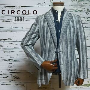 ★春夏新品★CIRCOLO1901 / チルコロ ランダムストライプ ジャケット サイズ50 グレー