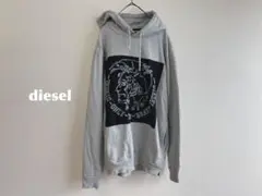 DIESEL ブレイブマン スクエアパッチプルオーバー パーカー m174