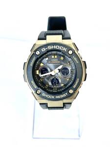 ML367【RUP】★1円～ CASIO カシオ 腕時計 G-SHOCK ジーショック G-STEEL GST-W300G-1A9JF 電波ソーラー メンズ ブラック 稼働品