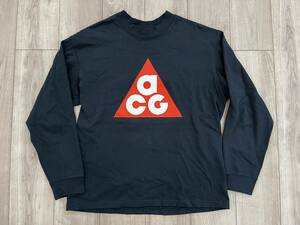 NIKE ACG LOGO ナイキ　ロンT Tシャツ ブラック　オレンジ　L