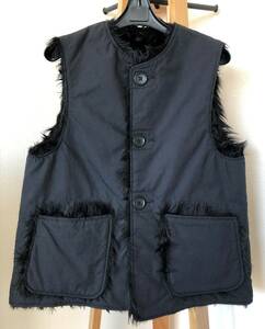 ★ FWK by Engineered Garments エンジニアードガーメンツ 　フェイクファー オーバーベスト Over Vest Nyco Ripstop / Fake Fur 1 黒 ★