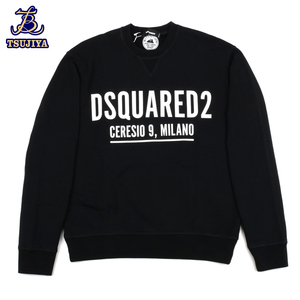 ★美品★DSQUARED2 ディースクエアード　ロゴスウェットシャツ　ブラック　メンズ　#S　中古A【辻屋質店A3265】