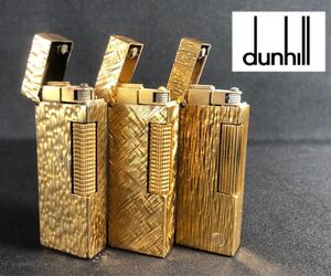 1000円〜■★着火未確認★ガスライター dunhill ダンヒル スクエア ローラー式 ゴールドカラー 喫煙具 まとめ★okoy3306525-無し★r31905