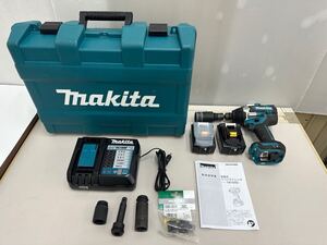 KM◎① 通電確認済 makita 充電式インパクトレンチ TW700DRGX 青 セット品 バッテリ2個 急速充電器付 マキタ 電動工具 工具 ドリル