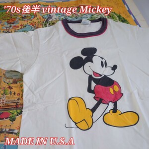 【送料無料】 1978年 USA製 ヴィンテージ ミッキー Tシャツ カリフォルニア ディズニーランドパーク 現地購入品 size:M