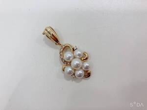 ◆田崎真珠 TASAKI タサキ 真珠ペンダントダイヤ付き　K18 パール ネックレストップ アクセサリー 約6.6g