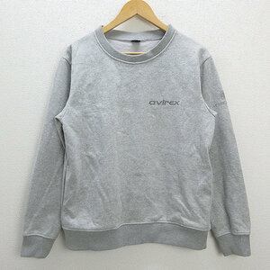 WW■アヴィレックス/AVIREXウインドガード クルースウェット/WIND GUARD CREW SWEATトレーナー■灰【L】MENS/上野商会【中古】■