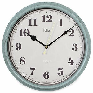 Felio(フェリオ) 掛け時計 電波時計 アナログ パンナ 夜間秒針停止機能付き グリーン FEW183GR
