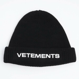 未使用 VETEMENTS Logo Beanie ブラック UA53CA500B ヴェトモン ロゴビーニー ニットキャップ 帽子 knit black 22AW