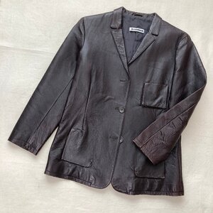 JIL SANDER　ジルサンダー　MADE IN ITALY/イタリア製　美品　レザー ジャケット　ブラウン/茶　38　RN.104642-CA3476