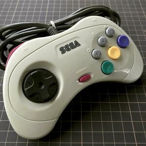 【 動作確認済 】復刻版 SEGA SATURN セガサターン / コントロールパッド コントローラ / ミストグレー ホワイト / USB / ISS-5001-01