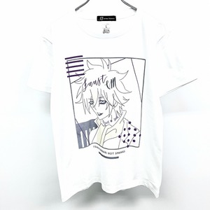 【新品】arma bianca Tシャツ TVアニメ SHAMAN KING シャーマンキング ファウストVIII世 lette-graph 丸首 半袖 綿100% L 白 レディース