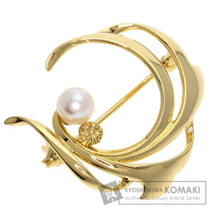 MIKIMOTO ミキモト パール 真珠 ブローチ K18イエローゴールド レディース 中古