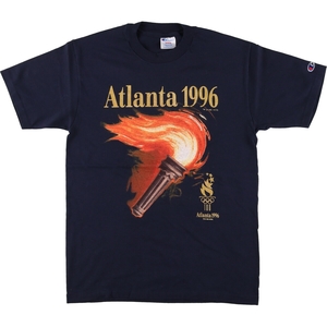 古着 90年代 チャンピオン ATLANTA 1996 アトランタオリンピック スポーツプリントTシャツ USA製 メンズM相当 ヴィンテージ /eaa471012