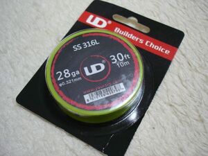 電子タバコ　コイル ワイヤー　UD SS316L 28ga　30ft(10m)　vape　送料無料