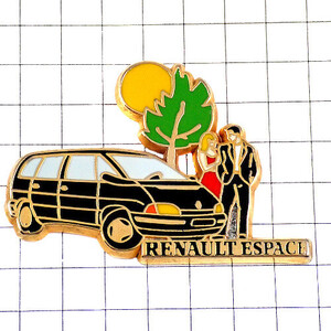 ピンバッジ・ルノー黒い車エスパス太陽カップル盛装RENAULT-ESPACE RENAULT FRANCE◆フランス限定ピンズ