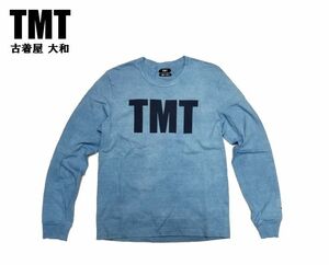 #古着屋大和 岡山県児島市 ジーンズ 工場 展示品 ヴィンテージウォッシュ TMT ビッグロゴ ロンT Tシャツ S インディゴ 参考価格12980円