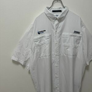 ホワイト　PFG 古着　フィッシングシャツ　半袖シャツ　コロンビア