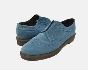 美品 DR.MARTENS WING TIP SHOE 3989 ドクターマーチン ウィングチップ サックス スエード 水色 ブルー