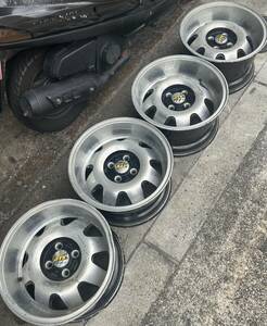  ATS 15×8j et28 PCD100-4穴 ハブ径約63mm アルミホイール4本セット ワーゲン ゴルフ ヴィッツ マーチ キューブ フィット デミオ