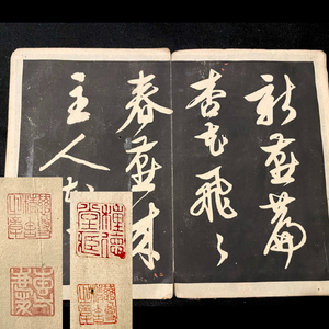 【中国 古拓本】時代品本拓 文徴明書 王寅(王冶梅)跋文 旧蔵印有/種徳堂蔵/慈尊精舎之印/專慶 拓本帖■書 古玩 中国美術 骨董 古美術■a721