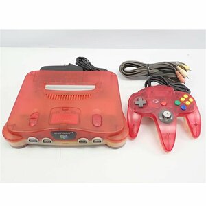 1円【ジャンク】Nintendo 任天堂/ニンテンドー64 クリアレッド ロクヨン/NUS-001/62