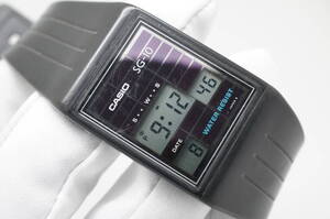 A71●希少レア CASIO カシオ SG-10 ヴィンテージ デジタル レクタンギュラー型 メンズ腕時計 ブラック黒 お洒落 クォーツ