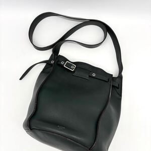 美品 CELINE セリーヌ ショルダーバッグ BIG BAG ビッグバッグ 筒形 巾着 クロスボディ 斜め掛け グリーン シルバー金具 レア品