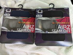 (2枚セット) AIRZ ボクサーパンツ 無地 黒 ネイビーブルー Mサイズ BODY WILD ボディワイルド グンゼ GUNZE 前あき エアーズ 　c2