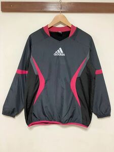 し1249 adidas アディダス ウインドブレーカー 160 キッズ グレー 裏トリコット ロゴプリント