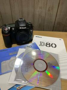 Nikon D80 デジタル一眼レフ カメラ ブラック ボディ 2200730 バッテリー正常 通電確認済 説明書あり 中古美品