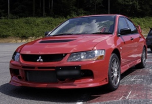 ★未使用 三菱純正 CT9A フロントスポイラー ランエボⅨ MR フロントエアダム パルマーレッド P85 LANCER EVOLUTION Ⅸ MR JDM