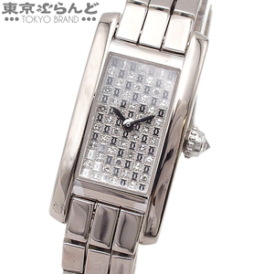 101740321 カルティエ CARTIER ラニエール タンク アロンジェ WJ2001W3 シルバー K18WG ダイヤモンド 腕時計 レディース QZ 金無垢 仕上済