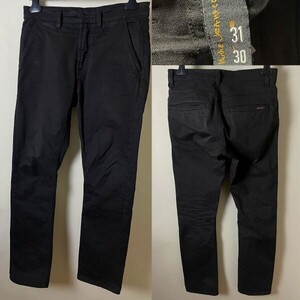 ★【美品 正規品 30800円】NudieJeans ヌーディージーンズ SLIM ADAM スリム アダム コットン ストレッチ チノパン チノーズ パンツ W31