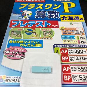 しー037 北海道版 プラスワンP 算数 ６年 1学期 前期 教育同人社 スヌーピー 問題集 プリント ドリル 小学生 テスト用紙 文章問題 計算※7