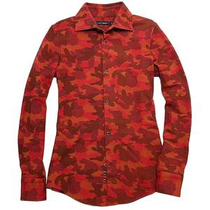 定価4.3万 1piu1uguale3 STRETCH ORIGINAL HEAVY KANOKO CAMO SHIRTS Ⅲ S ストレッチカモフラ鬼鹿の子シャツ wjk akm　ジュンハシモト