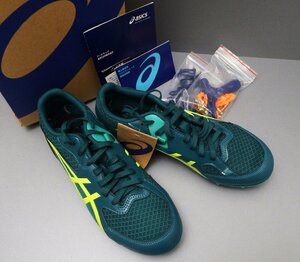 #【タグ付】asics アシックス EFFORT 13 エフォート 1093A167 300 26cm VELET PINE/SAFETY YELLOW ハンドル付 兼用 陸上スパイク（札）