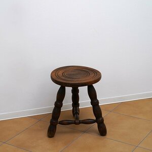 French Tri Pot Circle Stool / France / 1950s 家具 インテリア ヴィンテージ フランス