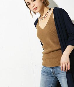 AZUL BY MOUSSY アズール リブニット　タンクトップ　トップス　カットソー　ブラウン　茶系