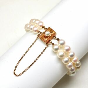 MIKIMOTO(ミキモト)箱付き!!テリ抜群!!◆K18 アコヤ本真珠ブレスレット◆N 約22.7g pearl パール jewelry bracelet ED5/EG5