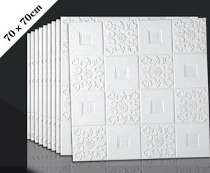 人気美品☆未使用★50枚 70cm×70cm 背景壁 3D立体レンガ模様壁紙 防水 汚い防止 カビ防止 エコ素材