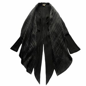 ISSEY MIYAKE 80s 変形カーディガン PLEATS PLEASE プリーツプリーズ archive vintage 筆タグ 燕尾 ブラック 黒 