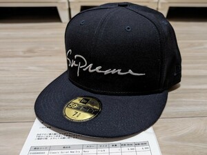 美品 SUPREME 【18FW】Classic Script New Era Cap 7 5/8 60.6cm【ネイビー】NAVY シュプリーム　Box Logo　ボックス ロゴキャップ 