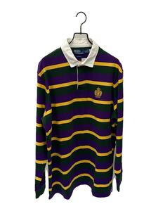 POLO RALPH LAUREN◆ポロシャツ/XL/コットン/パープル/ボーダー