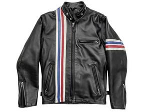 極美品 36 SCHOTT ショット 671H LINE SINGLE RIDERS JACKET ライン シングルライダースジャケット ホースハイド 馬革 イージーライダース