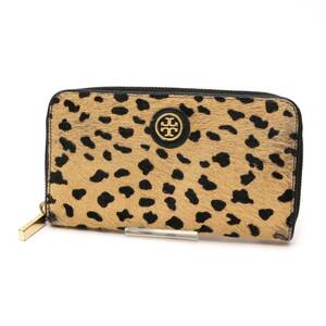 トリーバーチ 長財布 ロングウォレット long wallet アニマル 動物 ハラコ レザー 本革 茶 ブラウン brown 黒 ブラック black Tory Burch