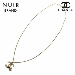 シャネル CHANEL ネックレス ココマーク カメリア ラインストーン シルバー